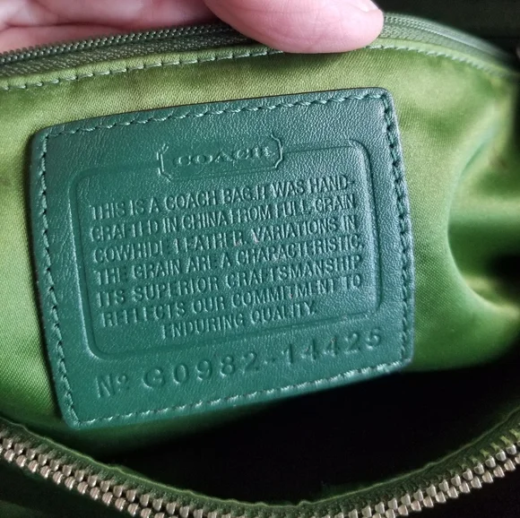 Coach Penelope Green Leather Tote Bag - Picture 5 of 12